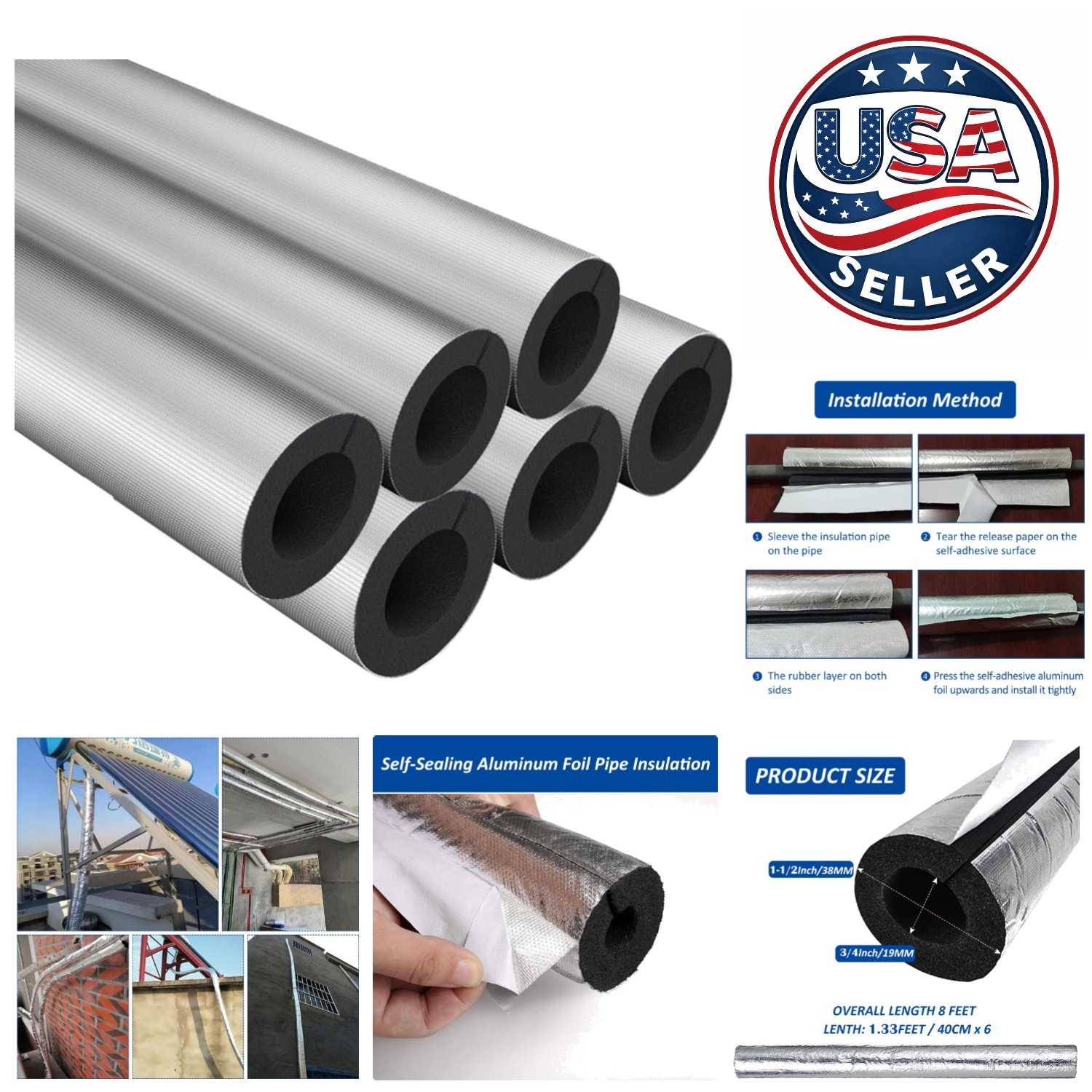 Reliable 6-Piece 3/4 Inch ID Pipe Insulation – Protect Your Pipes in Any Season