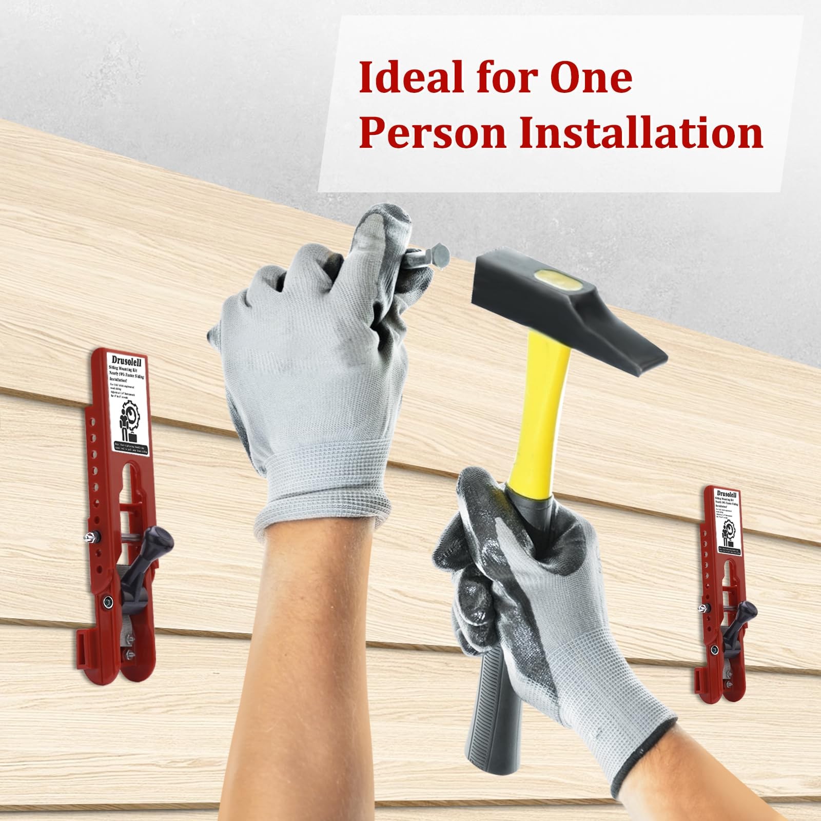 Drusolell Siding Installation Tools, Mounting Kit with 5/16 Inch, red
