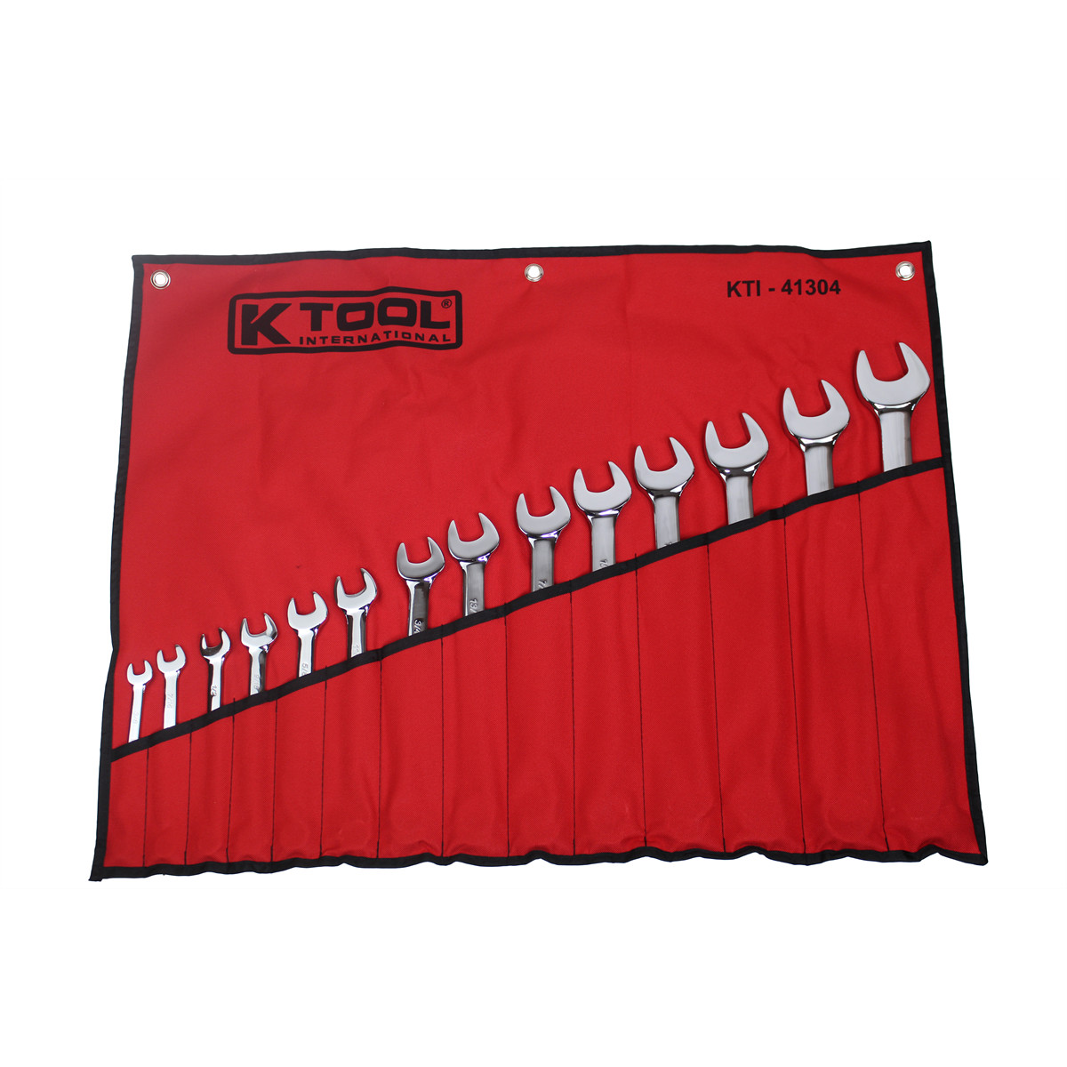 K Tool International Wrench Set 14 Piece Hi Polish with Bag 41304