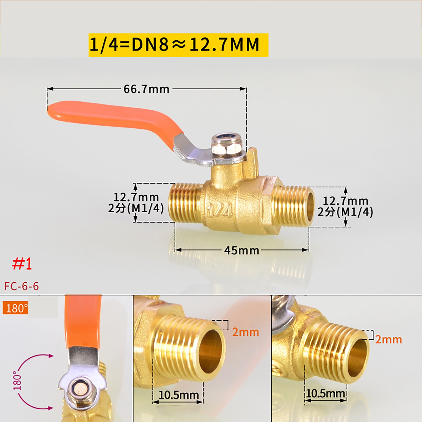 1/4″ 3/8″ 1/2″ 3/4″ BSP Lever Ball Valves Long Handle Female / Male Ball Valve