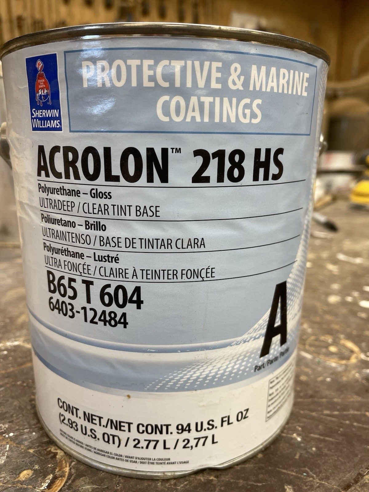 Sherwin Williams Acrolon 218 HS Polyurethane Gloss Paint Part A/ Turf Green