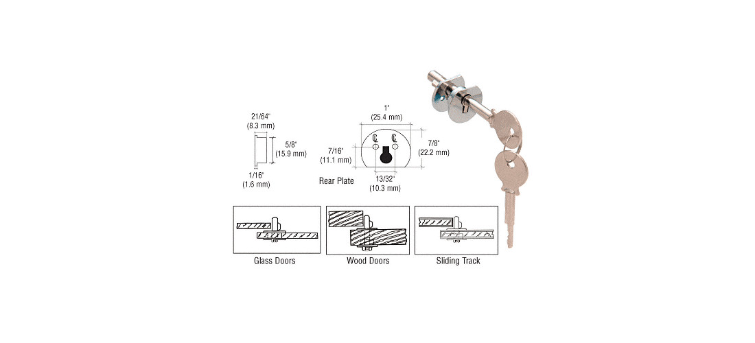 CRL D802C Chrome Randomly Keyed Universal Plunger Lock