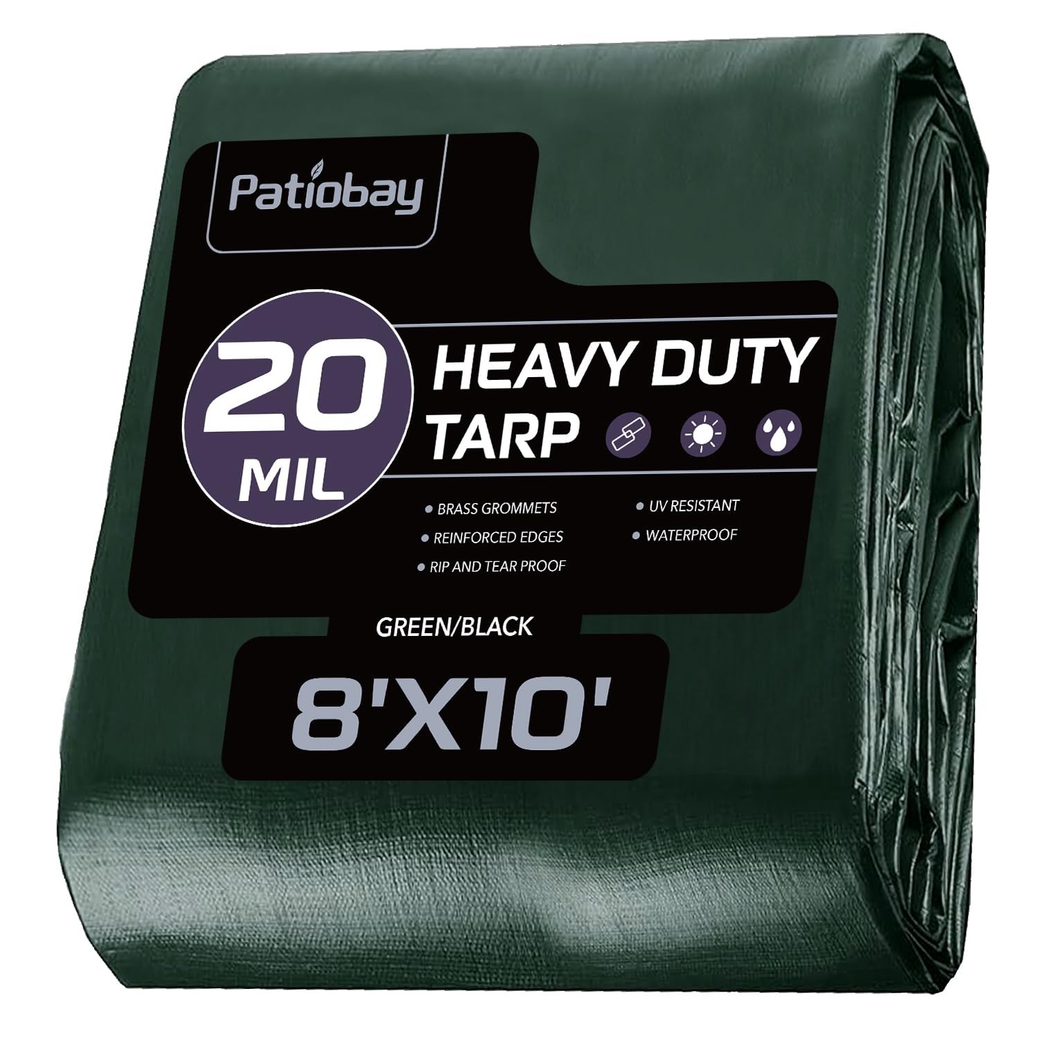 Tarp 8×10 Feet, 20 Mil Waterproof Tarps Heavy Duty with Brass Grommets, Thick…