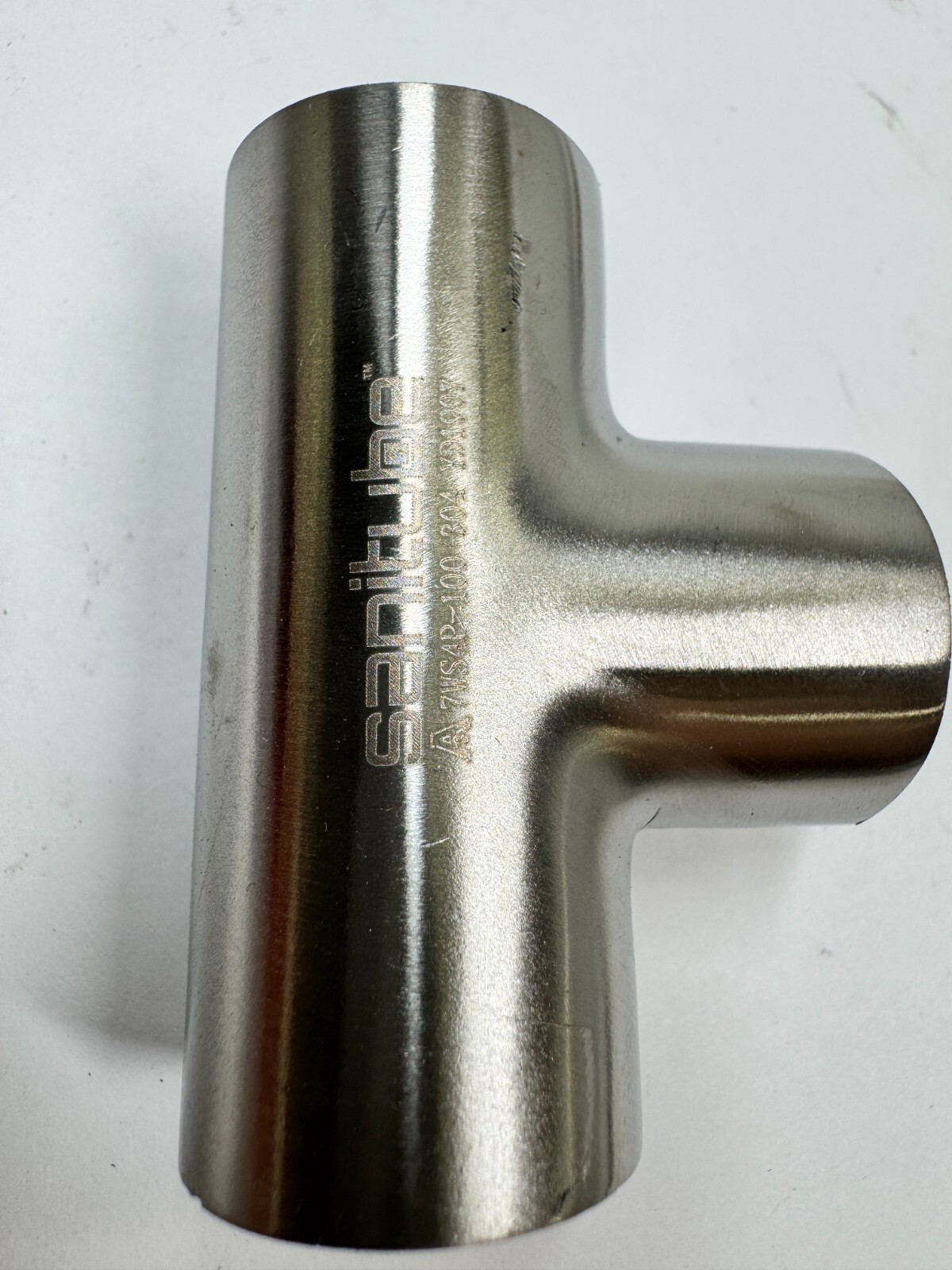 SANITUBE 7WS4P-100 1″ Polished Short Tee 304 Stainless Steel Sanitary Fitting
