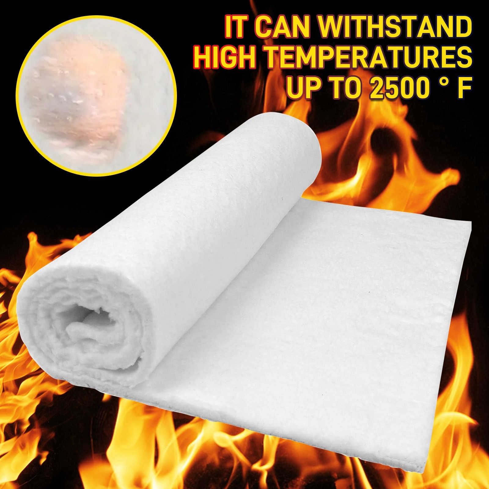 MODIGT 24″×16″×0.4″ Ceramic Fiber Insulation Blanket, Fireproof & Heat Resistant