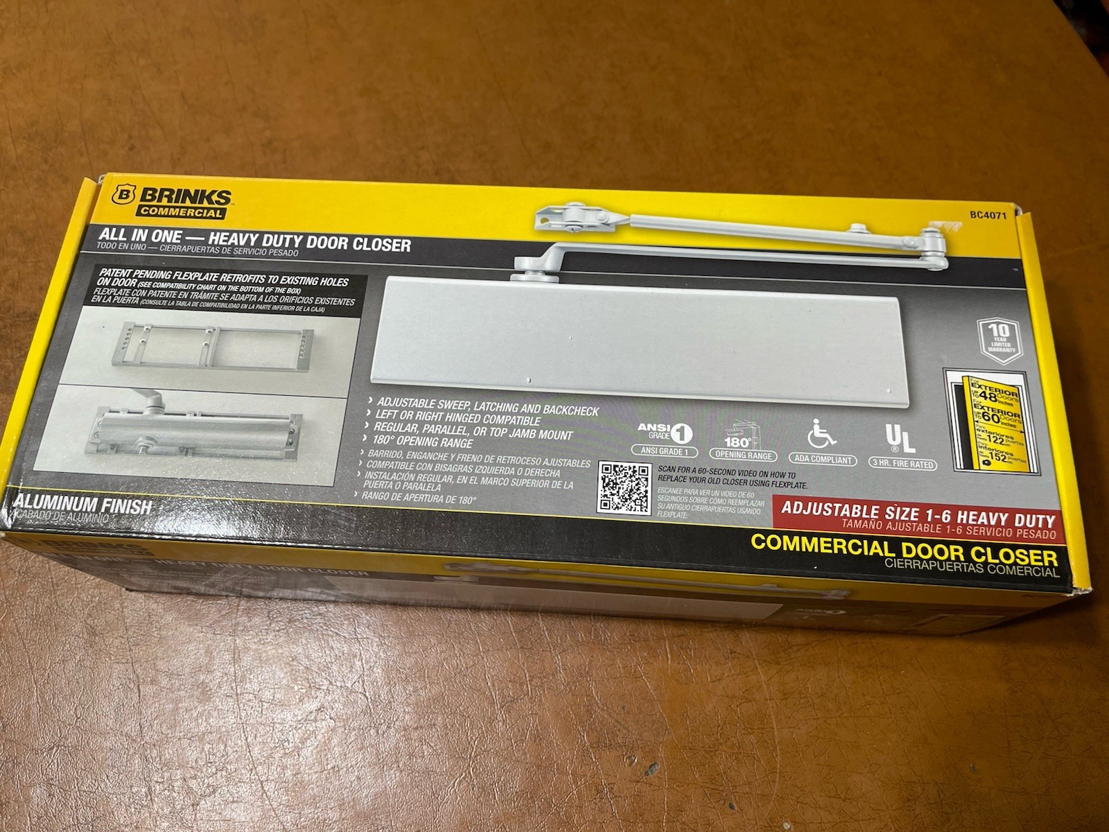 Brinks Commercial All In One Heavy Duty Door Closer BC4071 Aluminum Finish