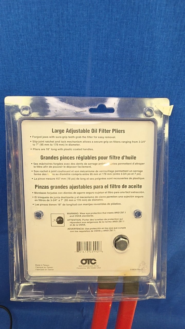 OTC 4561 OTC Large Adjustable Oil Filter Pliers