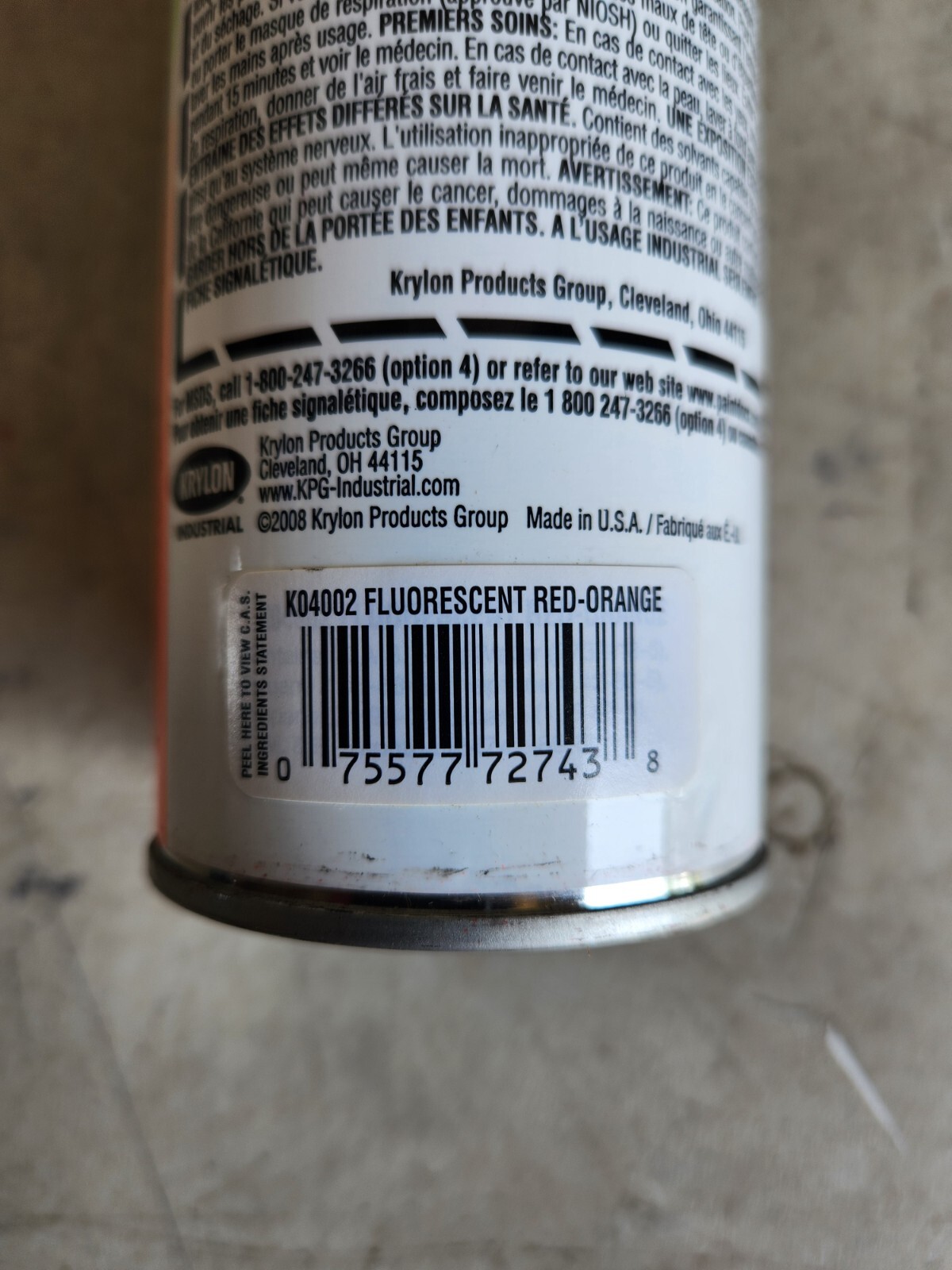 *NEW* Krylon K24002 Fluorescent Red-Orange Marking Paint(Case of 12)
