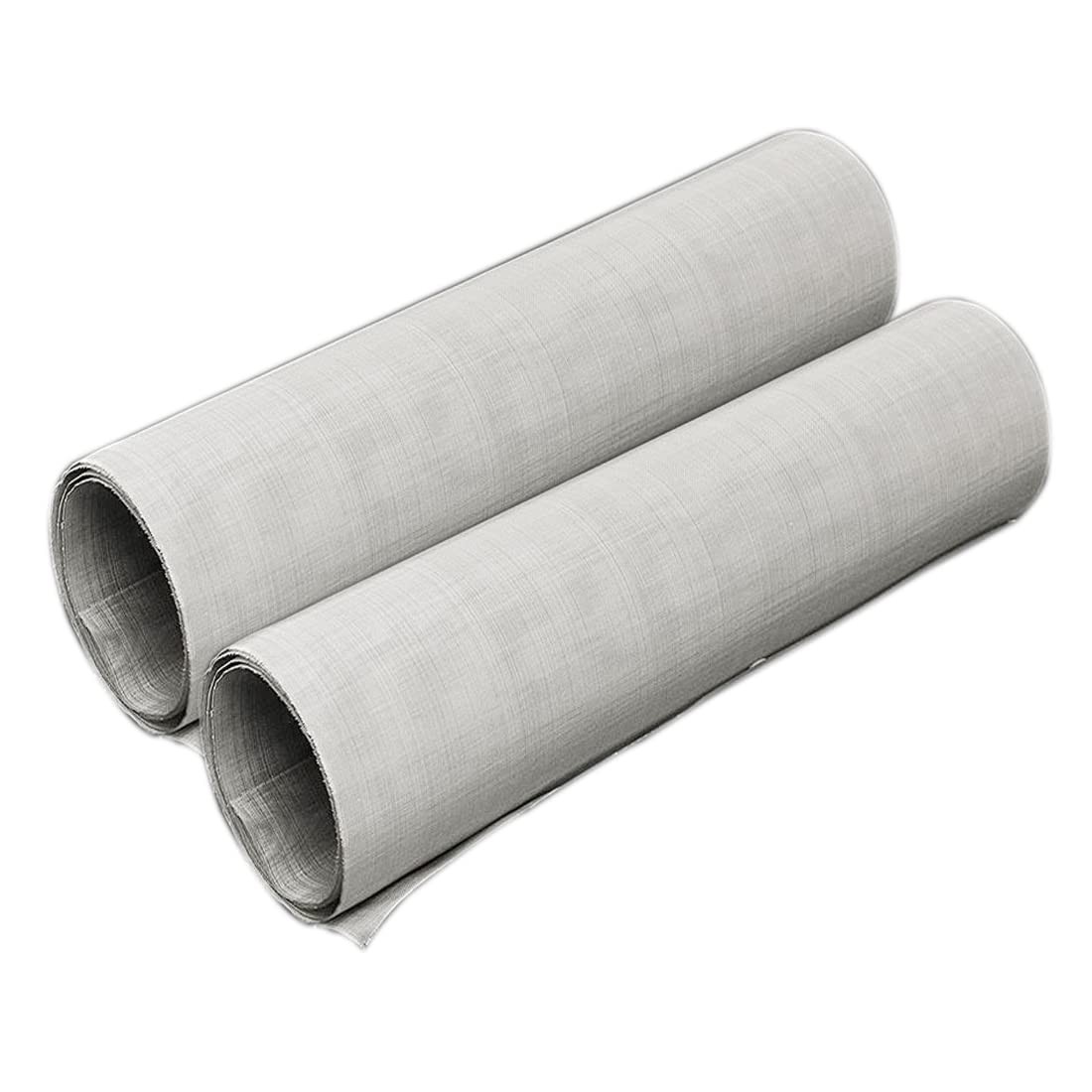 2Pack 300 Mesh 304 Stainless Steel Woven Wire Mesh, 5.9×19.6in 2Pack, Silver