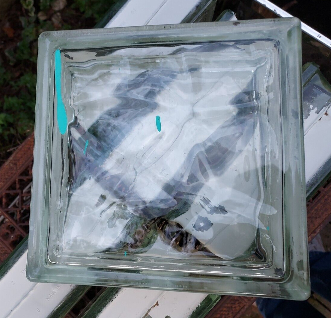 RECLAIMED WECK? SHOWER/WINDOW/BATHROOM BLOCK CLEAR WAVE MADE IN GERMANY 8x8x3.25