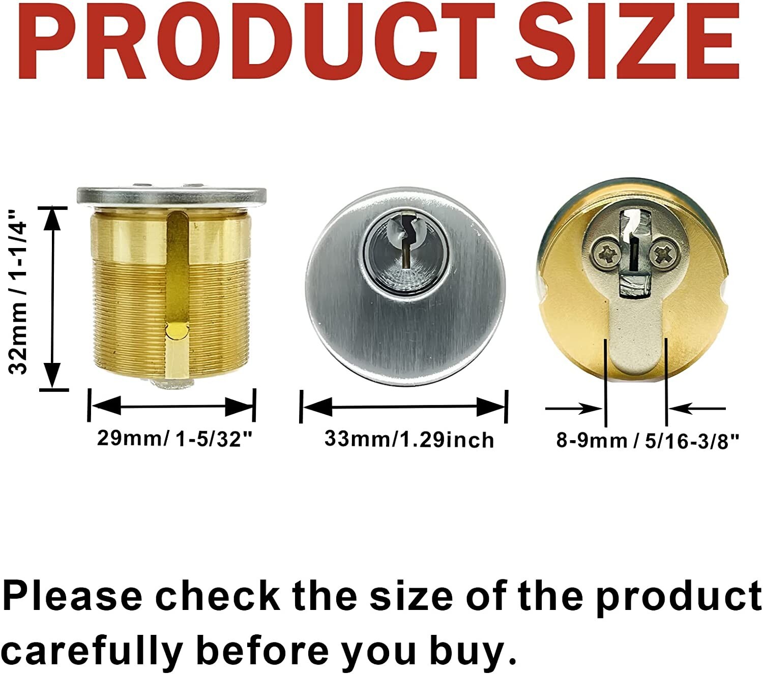 2Set Mortise Lock SC1 KD Cylinders Adams Rite 4 Keys For Store Front Door Brass