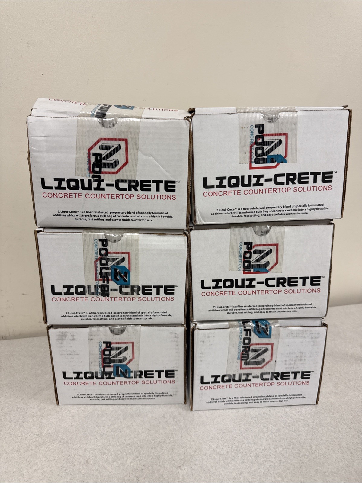 Lot Of 6 Liqui-Crete Concrete Countertop Solution Z Counter Admixture Packs