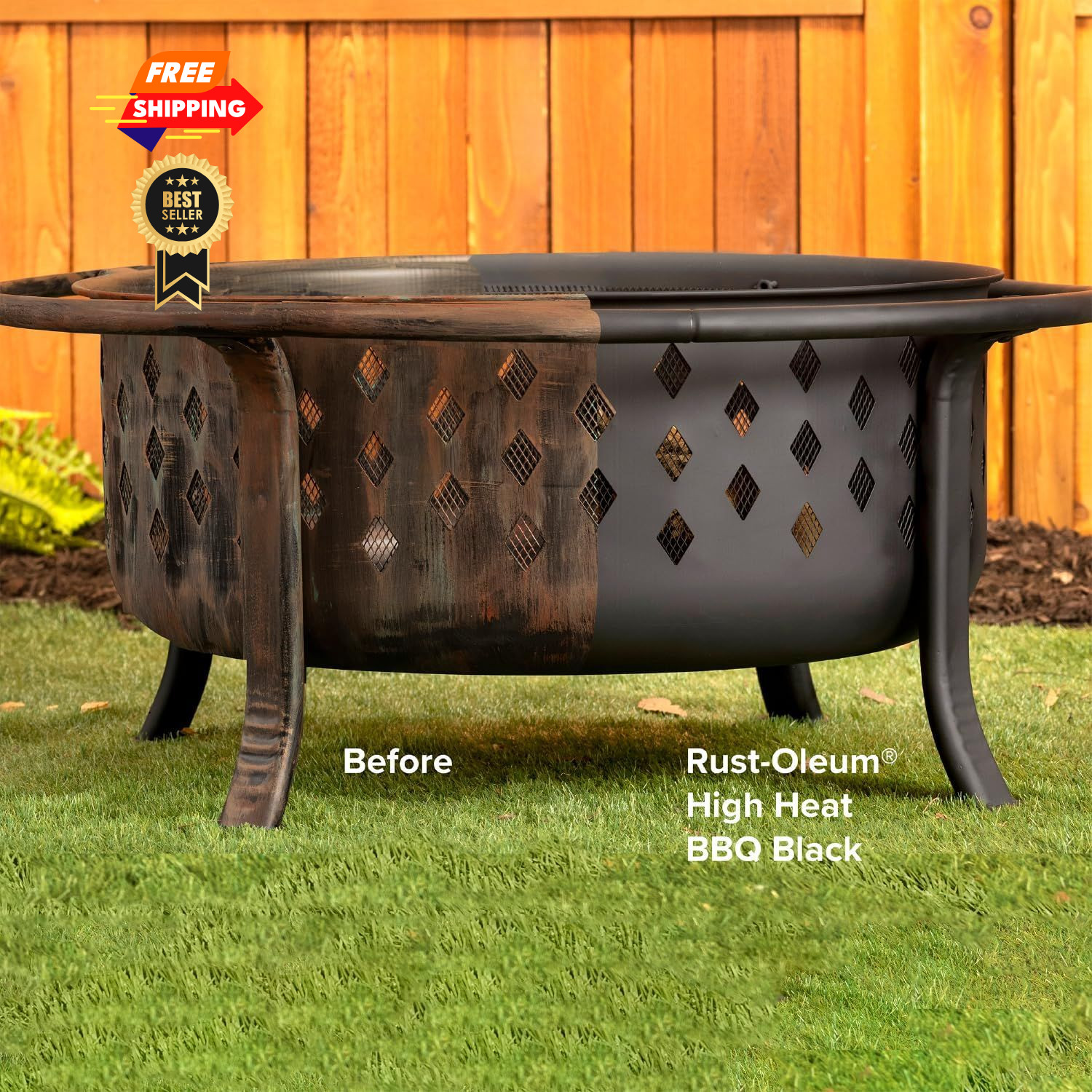 Rust-Oleum High Heat Bar-B-Que Black 32 Fl Oz (Pack of 1), BBQ