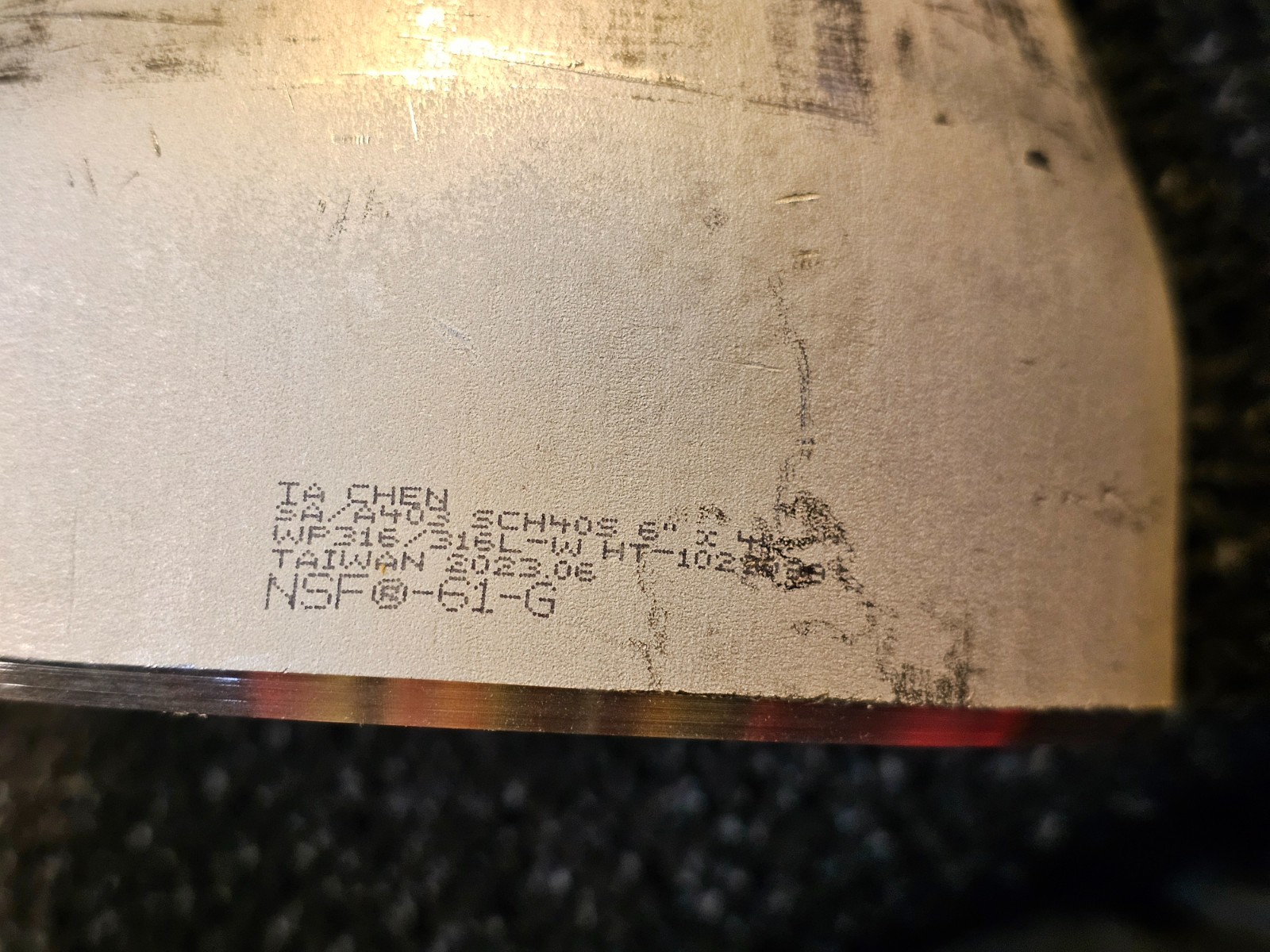 Ta Chen 6″ x 4″ SCH10 316/316L SS Buttweld Concentric Reducer B46LCR060040
