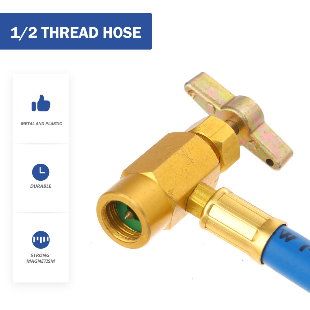 Air Conditioning Refrigerant Charging Hose with Gauge for Car 1/2 Thread New