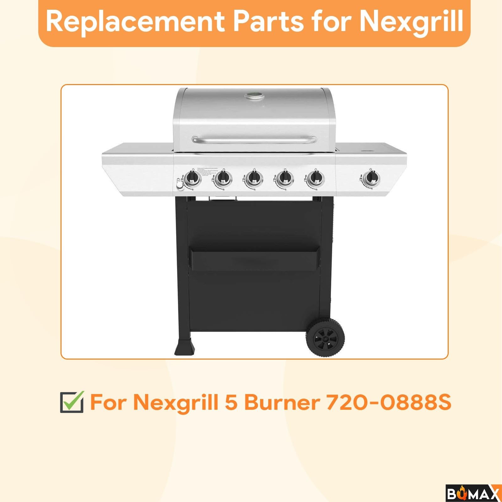 BQMAX Grill Replacement Parts for Nexgrill 5 Burner 720-0888S, Grill Grate, B…