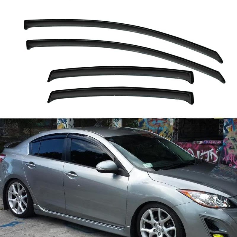 4pc Wind Deflectors Door Window Visors Outside Mount Dark Smoke Tint 112-1324