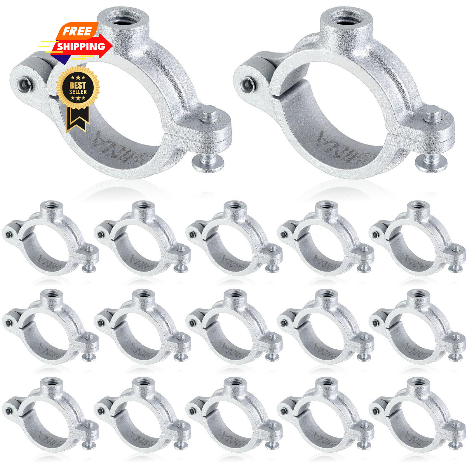 Otoolling 20 Pack 1″ Split Ring Pipe Hanger for Thread Rod 1“, Silver