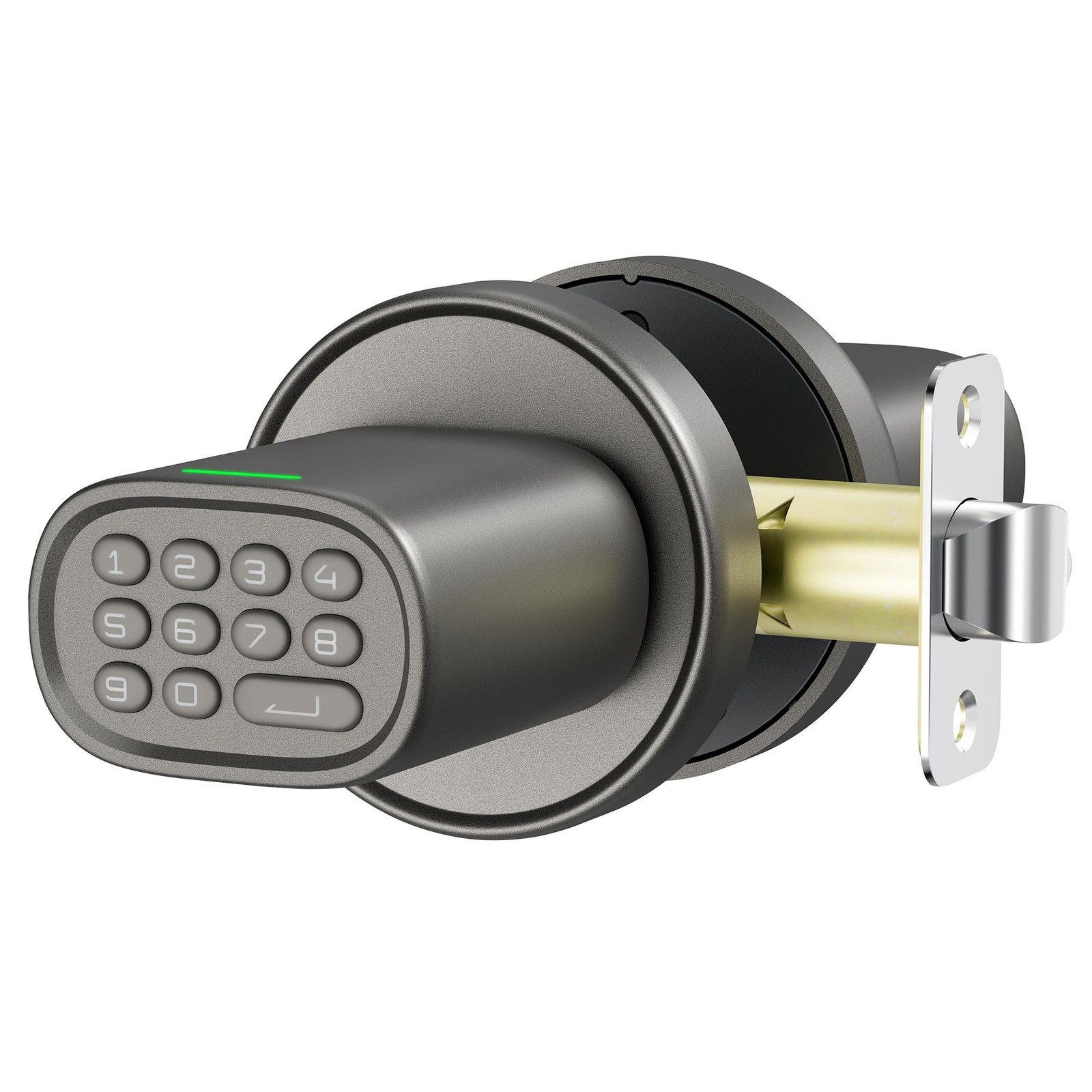 ThorBolt M1 Door Knob with Keypad Keyless Entry for Interior, Titanium | 4x A…