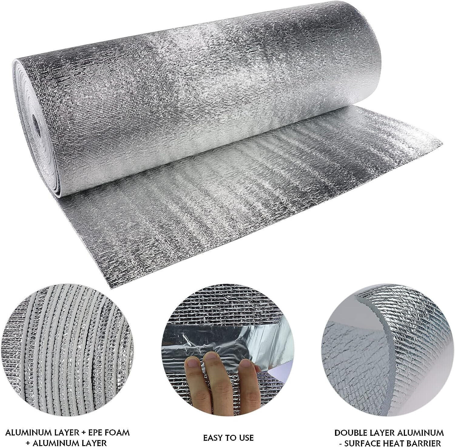 200sf (4×50) Reflective Foam Insulation Vapor Barrier Warehouse Building 3MM R7