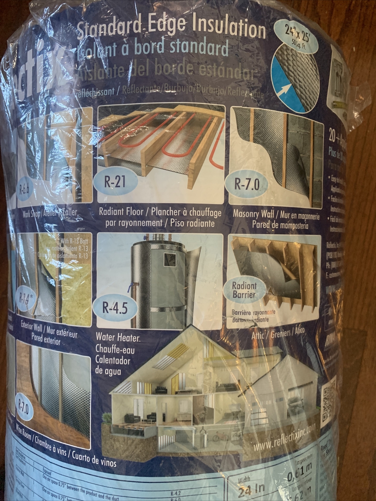 Reflectix BP24025 Double Reflective Bubble Pack Insulation 25’ft x 24” W 50sq f
