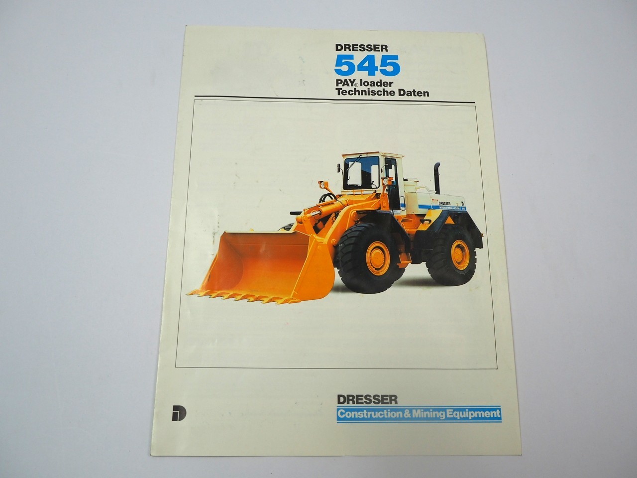 Dresser 545 Wheel Loader Payloader Brochure with Specs 1986