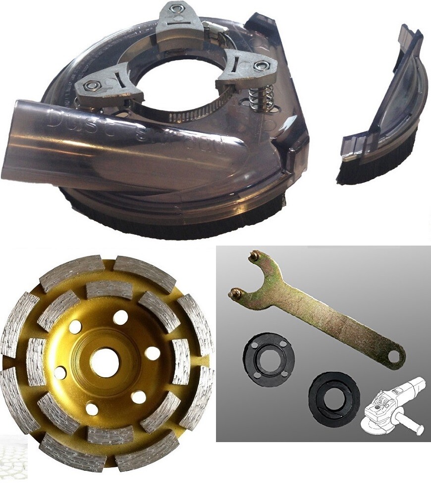 7″ Angle Grinder Dust Shroud With 12 PIECES of 7” Diamond Grinding Cup Wheel
