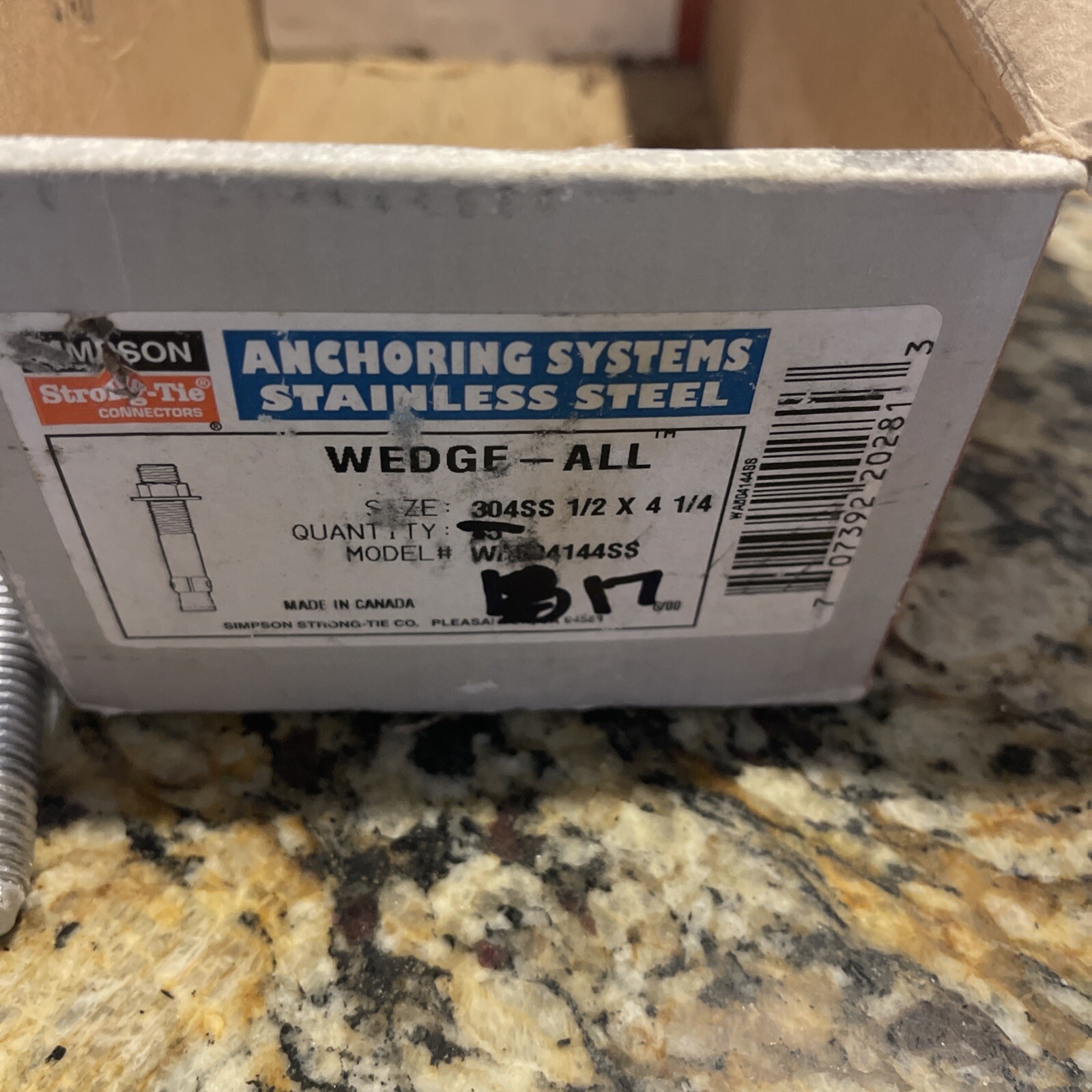 17-Simpson Strong-Tie 1/2 in x 4-1/4 in 304 Stainless Expansion Anchors
