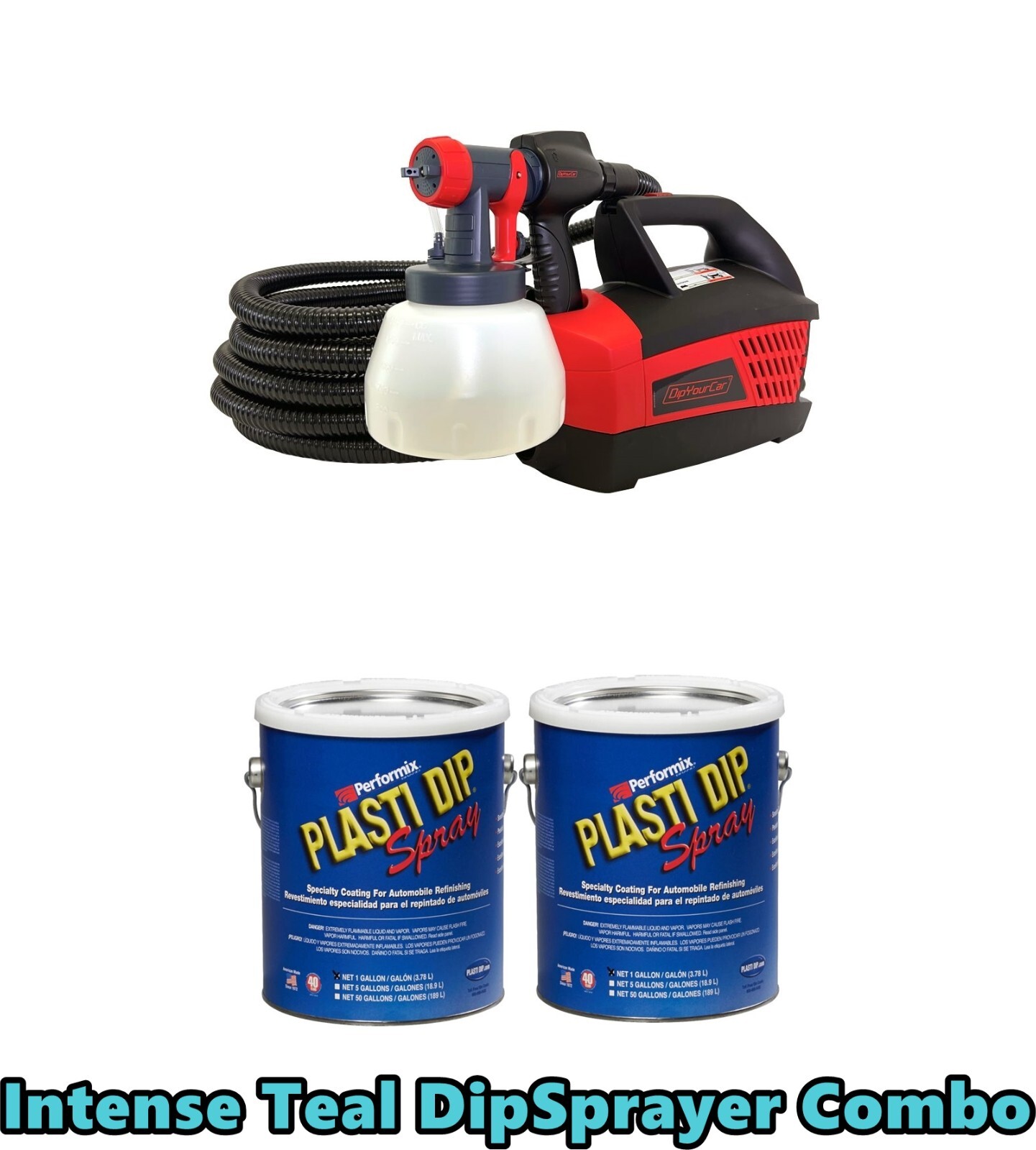 Plasti Dip Spray 2 Gallon Intense Teal DYC G-Force DipSpayer Ready to Spray