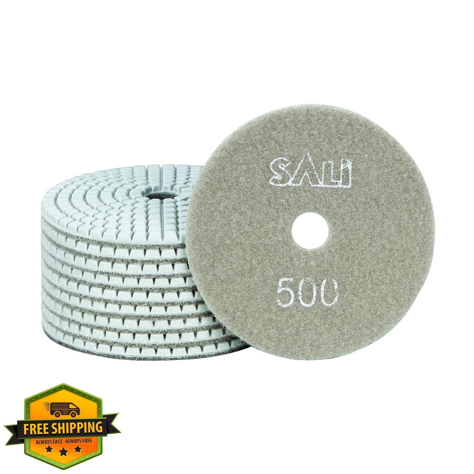 SALI 10 Pack 4 Inch 500 Grit Diamond Polishing Pads