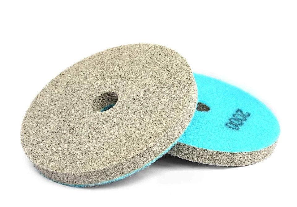 4PCS 4″ Diamond Sponge Fiber Polishing Pads for Granite Marble Stone Clean renew