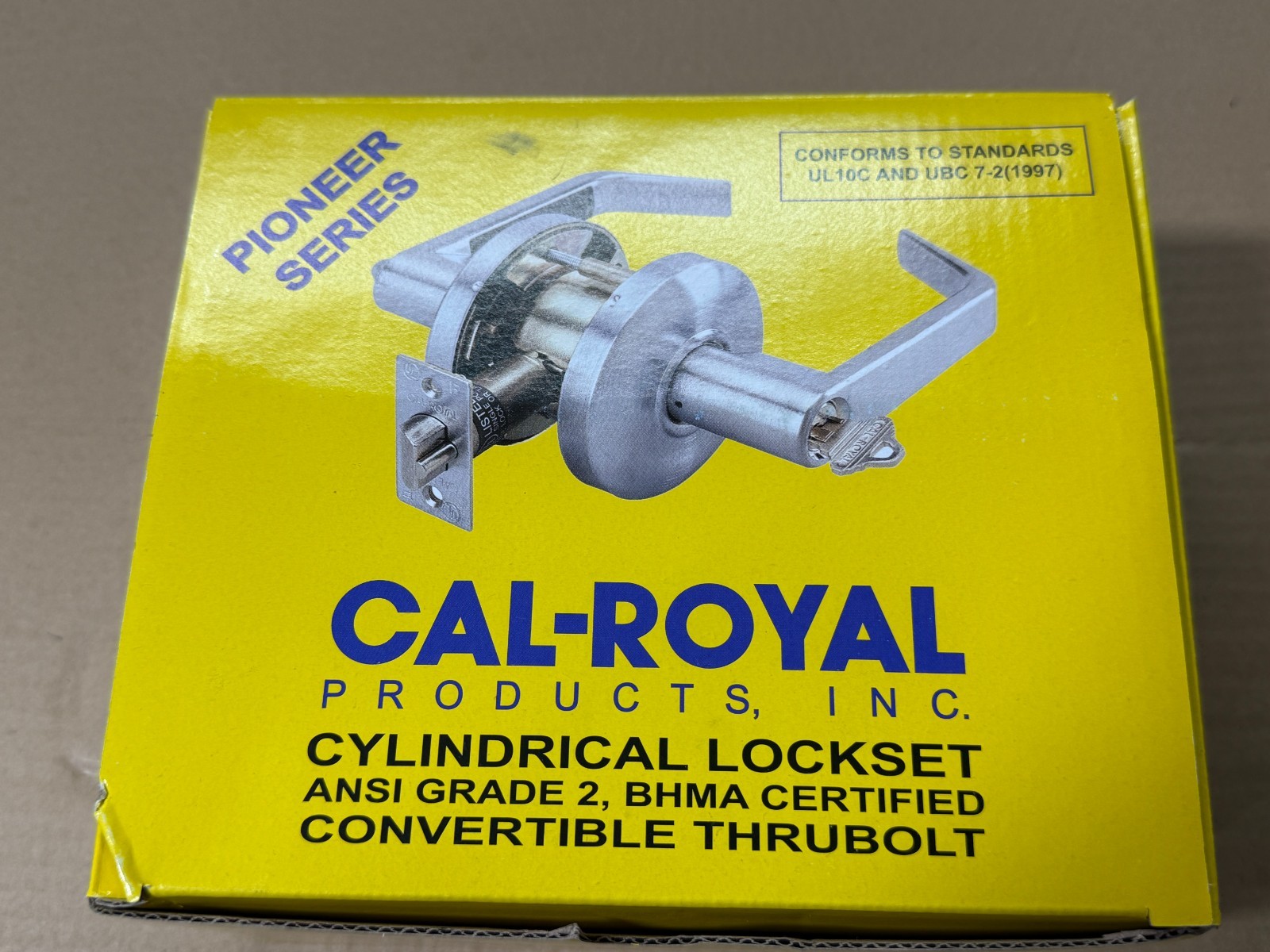 Cal-Royal Cylindrical Lockset Convertible Thrubolt SL-20 US26D Finish NO KEY