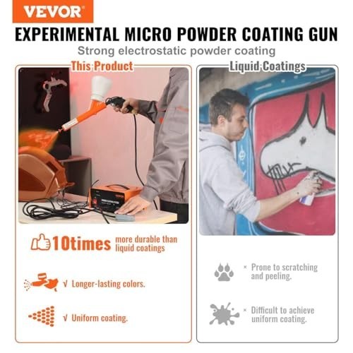 VEVOR Powder Coating Kit 50KV Electrostatic Spray Gun with Foot Switch