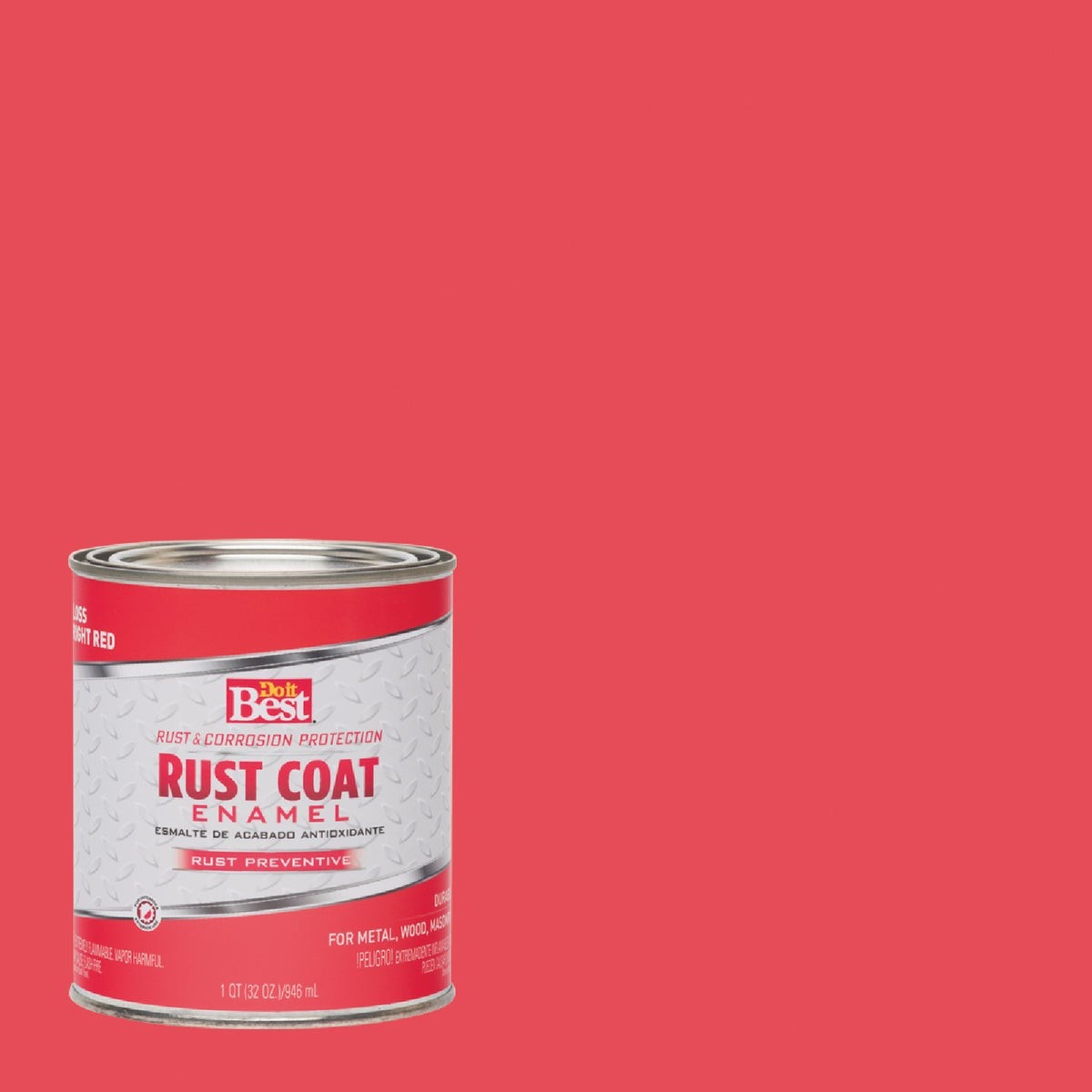 Do it Best Rust Coat Oil-Based Gloss Enamel, Bright Red, 1 Qt. 203570D Pack of 2