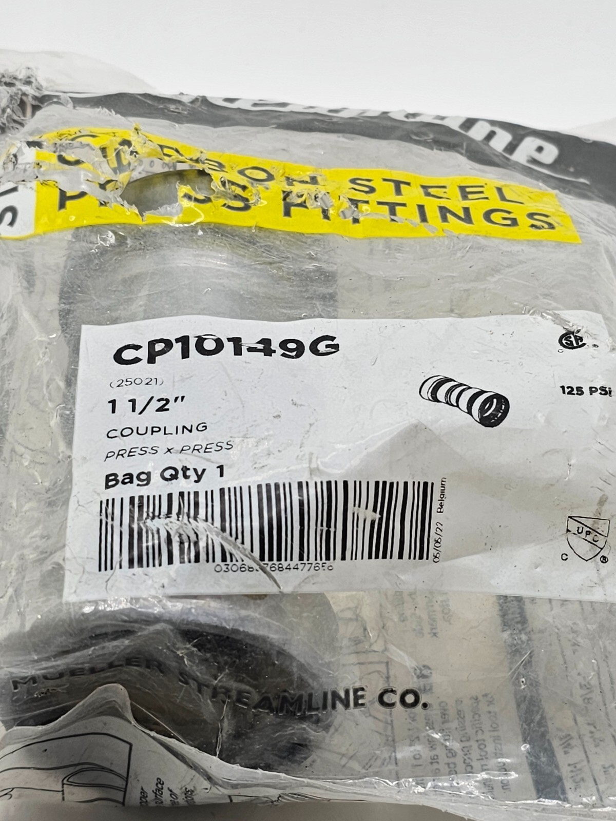 Streamline 1-1/2″ Pipe Coupling Press X Press Fittings CP10149G. 125 PSI