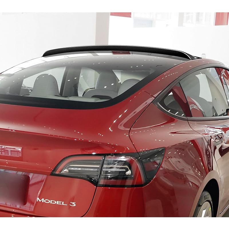 Real Carbon Fiber Rear Roof Window Visor Spoiler Wing 2017-2023 Tesla Model 3