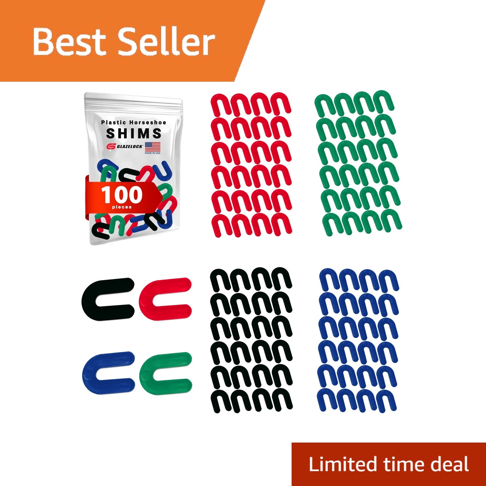 Glazelock Horseshoe Shims 100pk Multipack