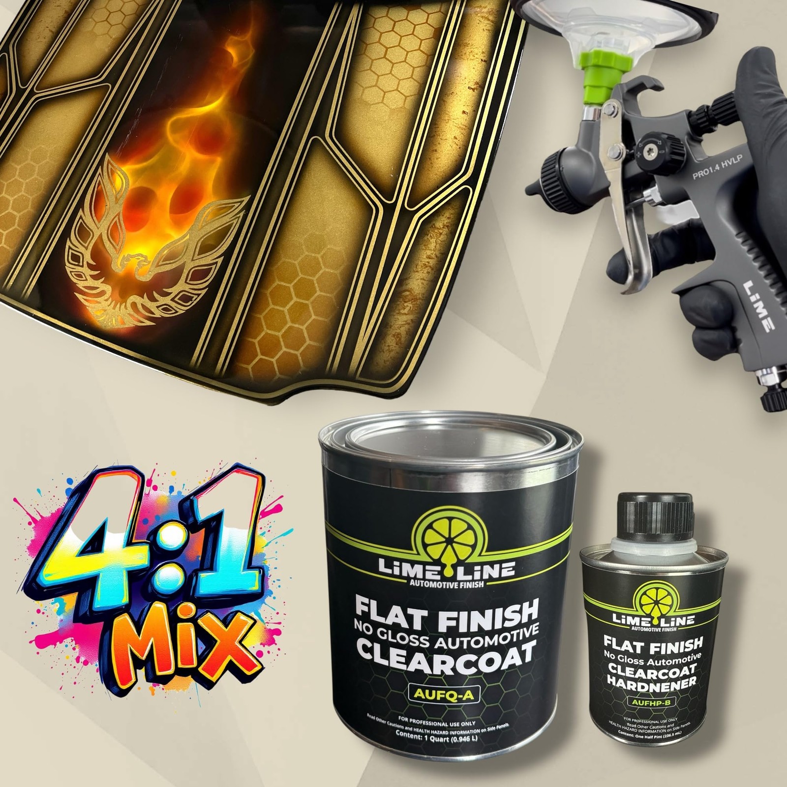 2K Clear Coat, Automotive Paint Kit with Hardener, Topcoat For Cars, Trucks a…