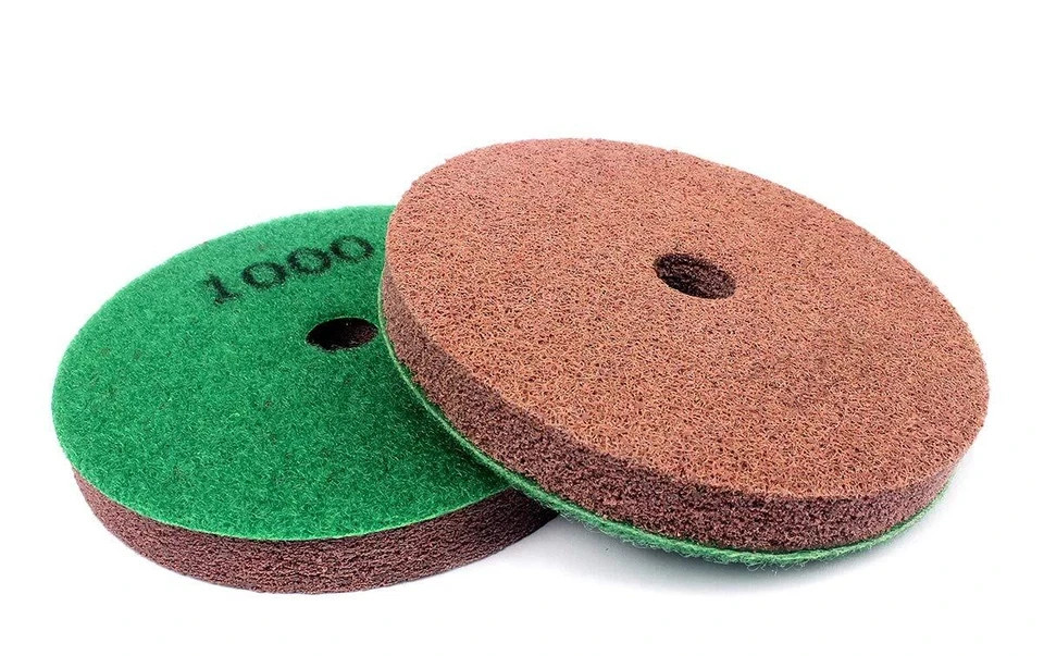 4PCS 4″ Diamond Sponge Fiber Polishing Pads for Granite Marble Stone Clean renew