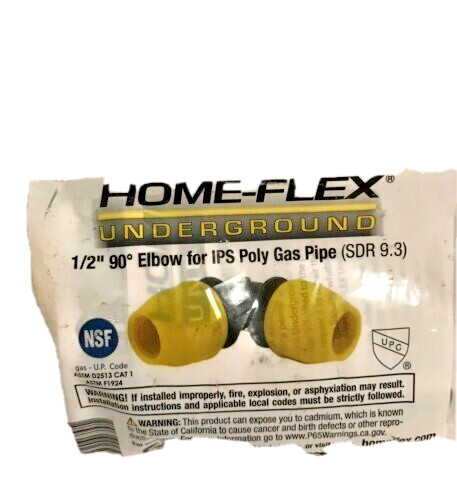 HOME-FLEX UNDERGROUND 1/2 IN ELBOW FOR IPS POLY GAS PIPE SDR 9.3 QTY OF One