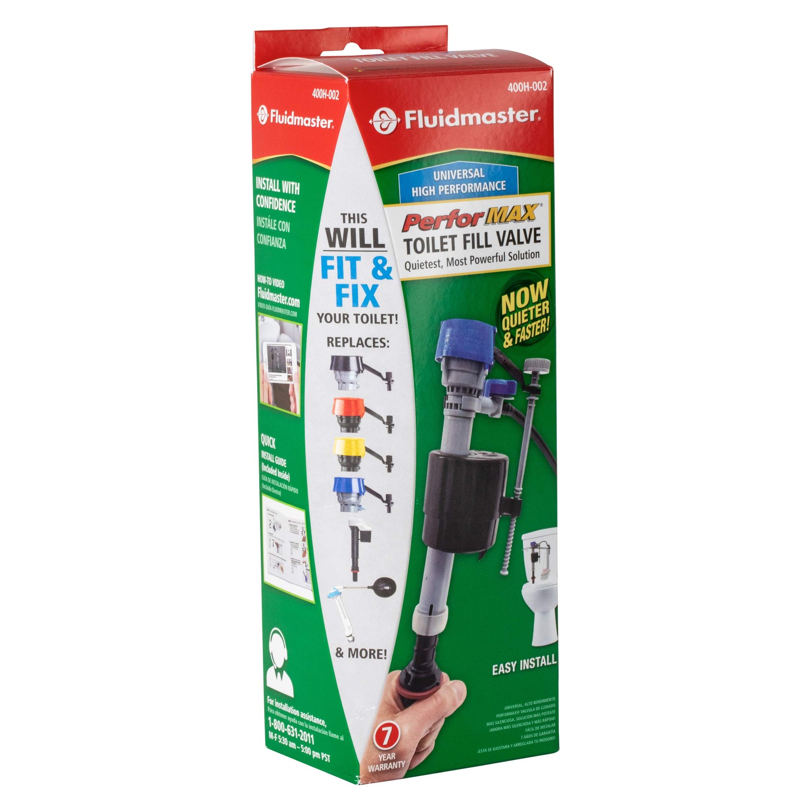 Fluidmaster 400H-002 Performax Universal Toilet Fill 1- Pack, Multicolor