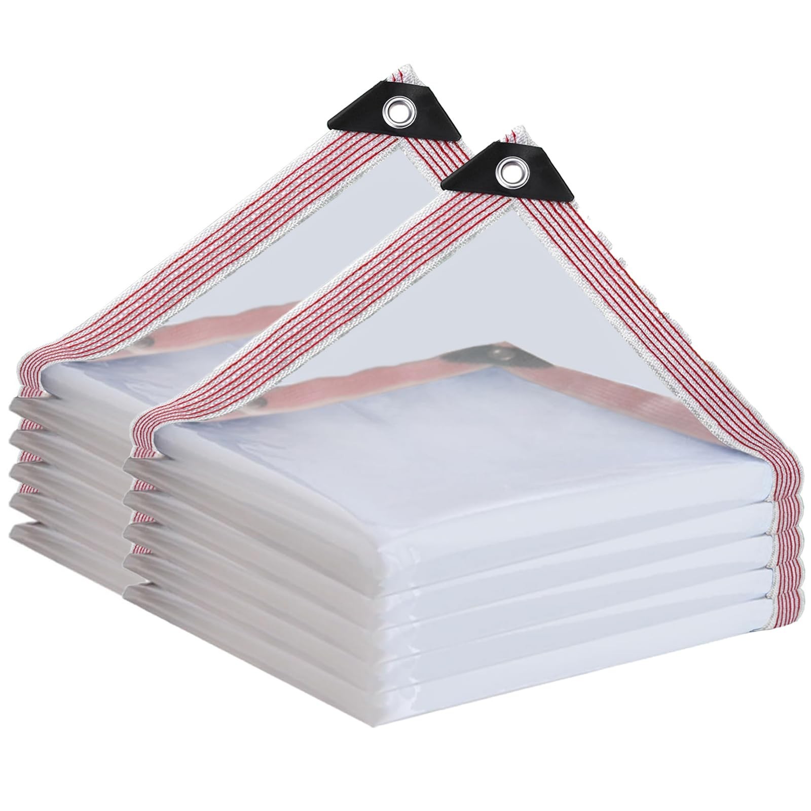 Clear Tarp 8×10 ft（2 Piece） Heavy Duty Waterproof – Rip-Resi