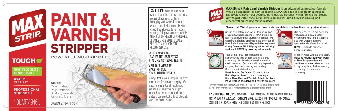 Max Strip Paint & Varnish Stripper 32oz – 32 Fl Oz (Pack of 1)