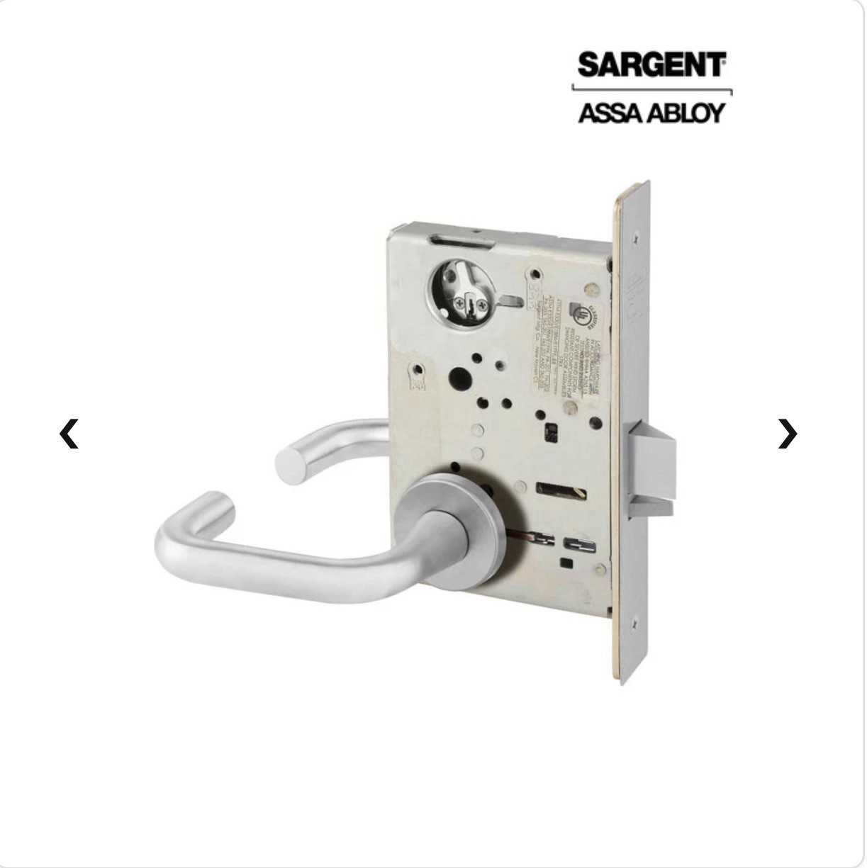 SARGENT ASSA ABLOY 8215 LN J 26D Mortise Lock Satin Silver Heavy Duty Commercial