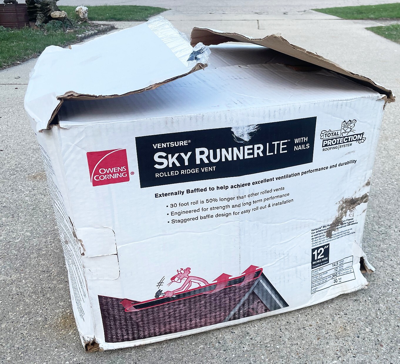 OWENS CORNING VENTSURE SKY RUNNER LTE ROOF RIDGE VENT 30′ X 14.5″ ROLLED NEW