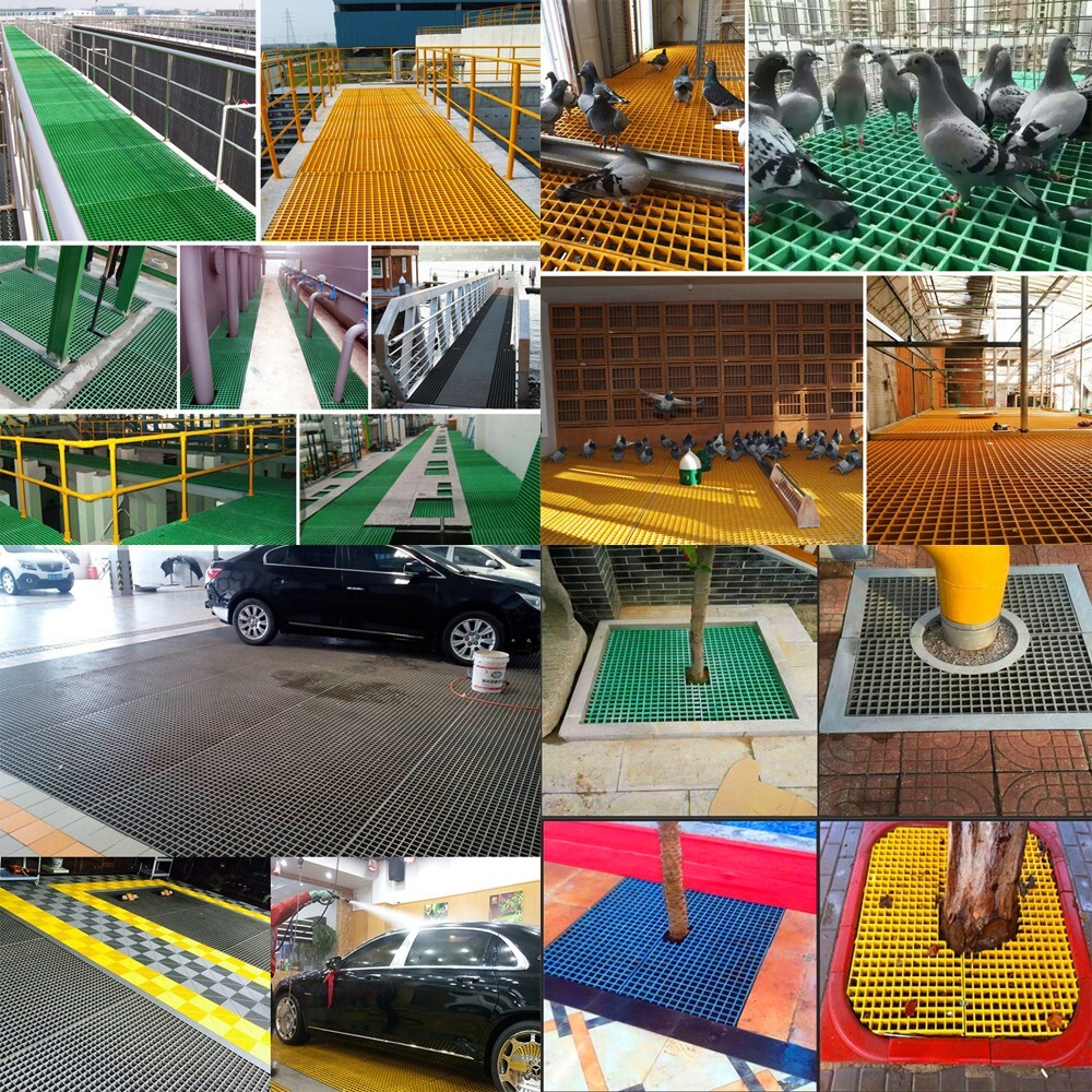 PreAsion® Green Fiberglass FRP Grating 1.9ft*1.9ft Glass Fiber Reinforced
