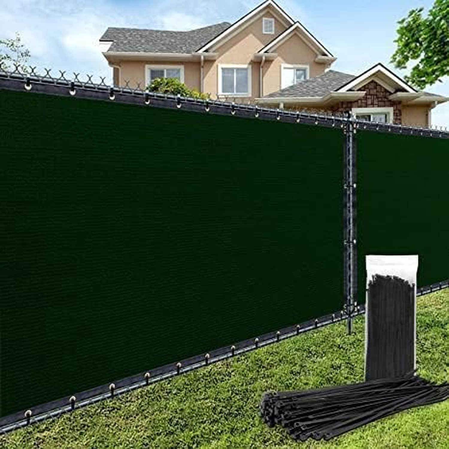 180GSM 5ft x 50ft Fence Privacy Screen Heavy Duty Fence Cover Garden Wall Bac…