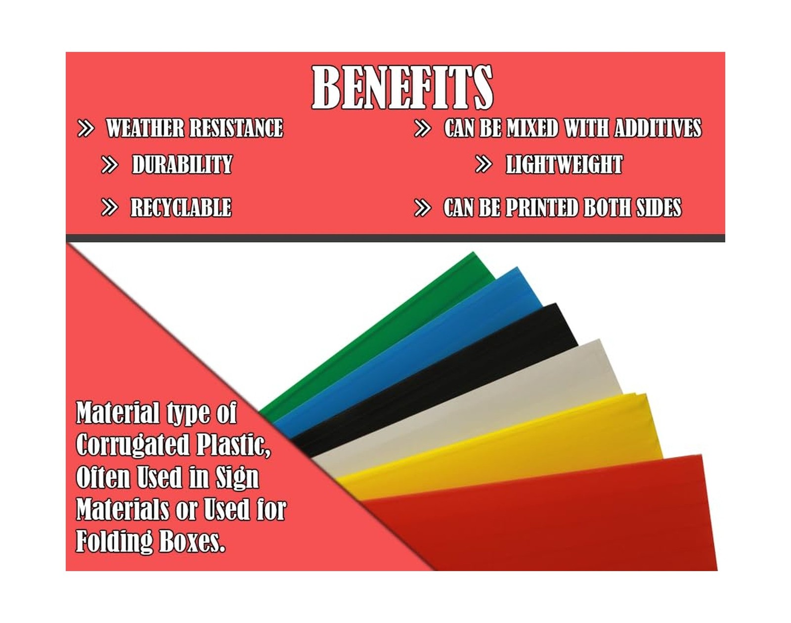 20×20 4mm Corrugated Plastic Sheets 50 Pack Black Lightweight, Blank Boards D…