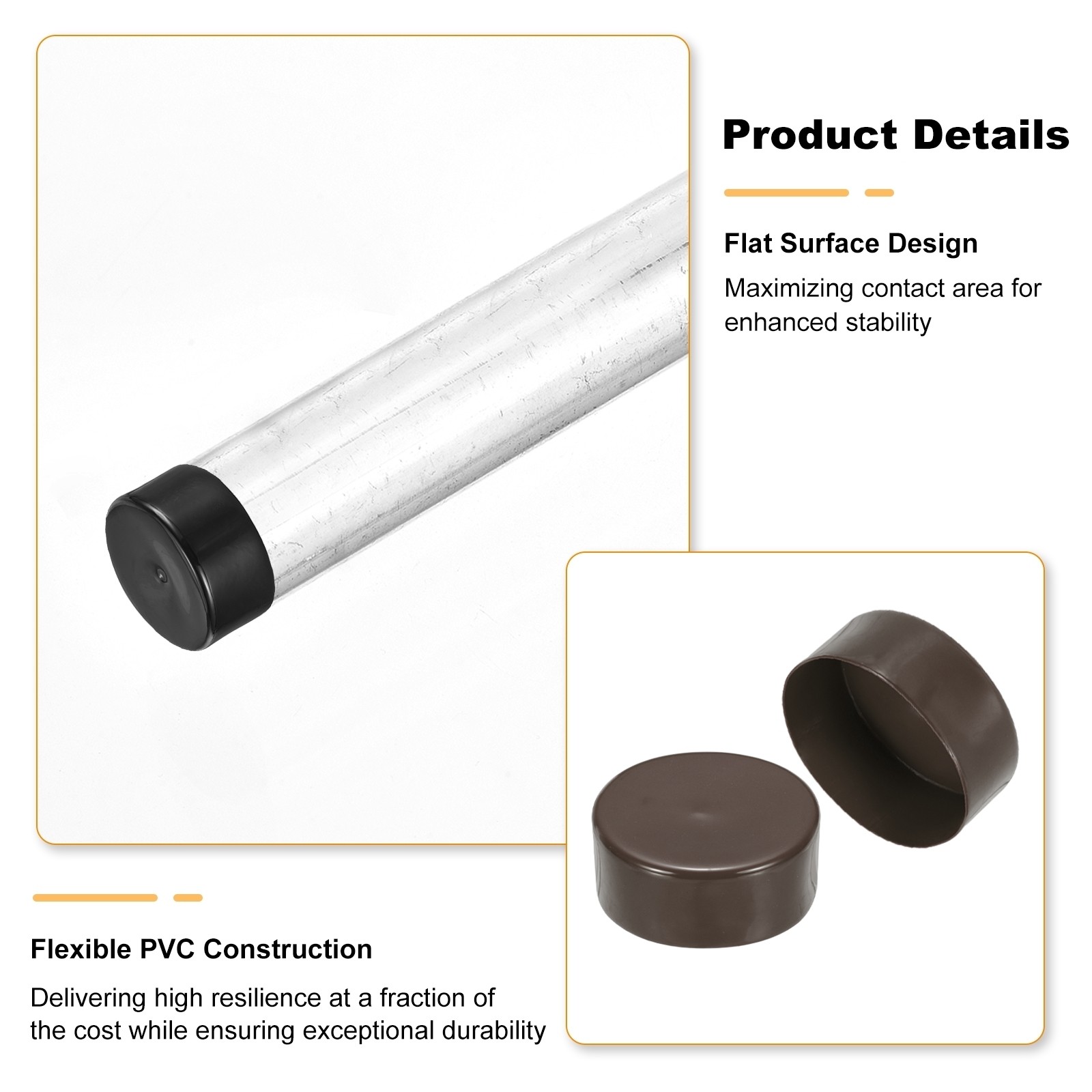 115mm (4 1/2″) ID Rubber End Caps Pipe & Fence Post Protectors Brown