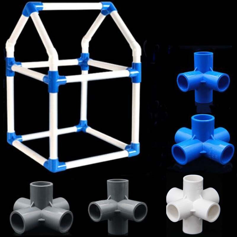 20/25-50mm PVC Three-Dimensional Water Pipe Right-Angle Rack Fittings 4/5/6 Way